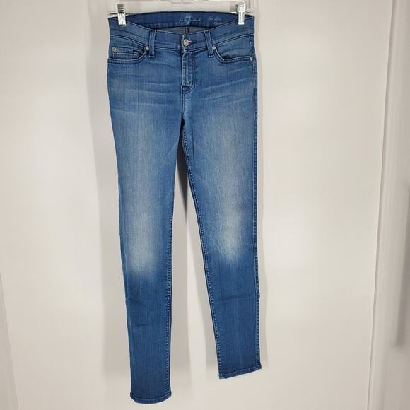7 For All Mankind Light Wash The Slim Cigarette Skinny Jeans 26 - Picture 1 of 10